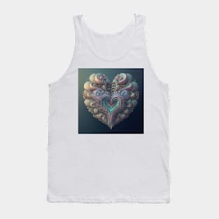 A Fractal Design in A Heart Motif Tank Top